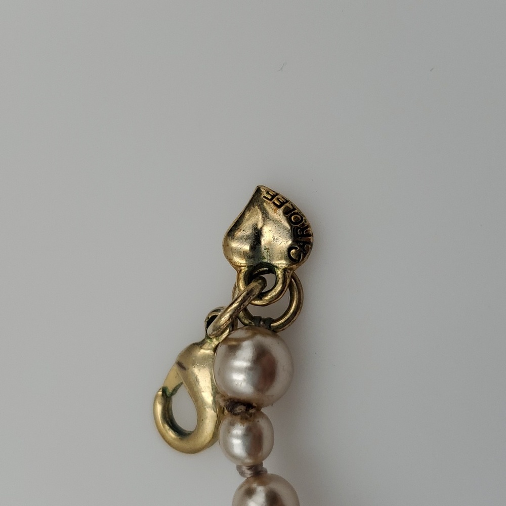 Carolee Champagne Pearls & Gold Tassel Pendant Necklace - Picture 4 of 8